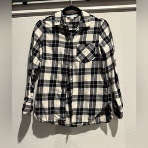Old Navy Monochrome Flannel Plaid Classic Shirt